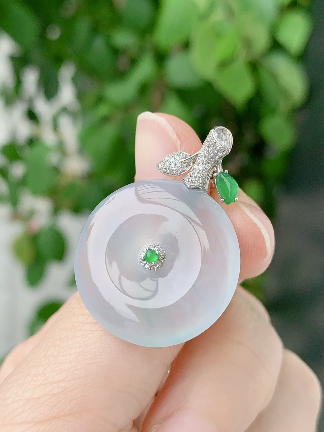 ️简约水润的一枚飘花平安扣吊坠，24.6-5.6