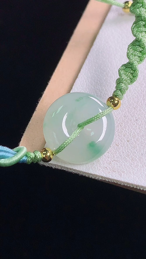 ️冰飘花平安扣，无裂，尺寸:14.4-5.1mm 10