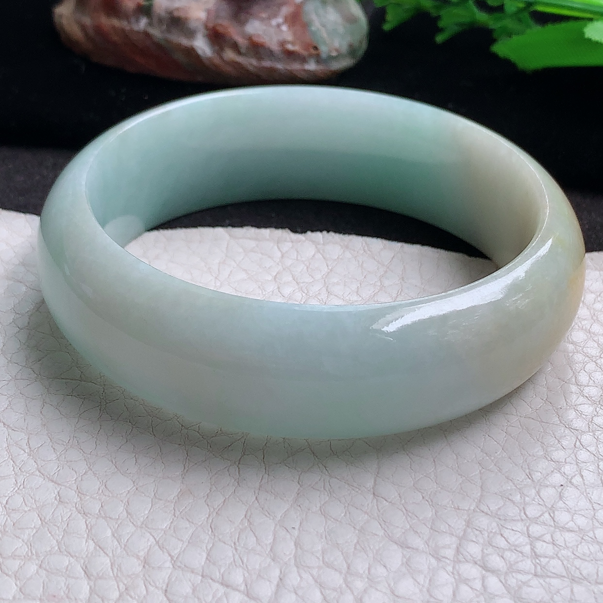 h大圈口60*18.8*8.6轮胎镯 缅甸翡翠a货玉手镯双彩大气正圈玉手环
