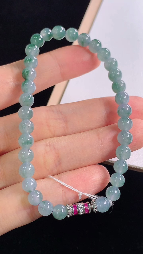 冰飘花手链，，尺寸:5.8-5.8mm 10