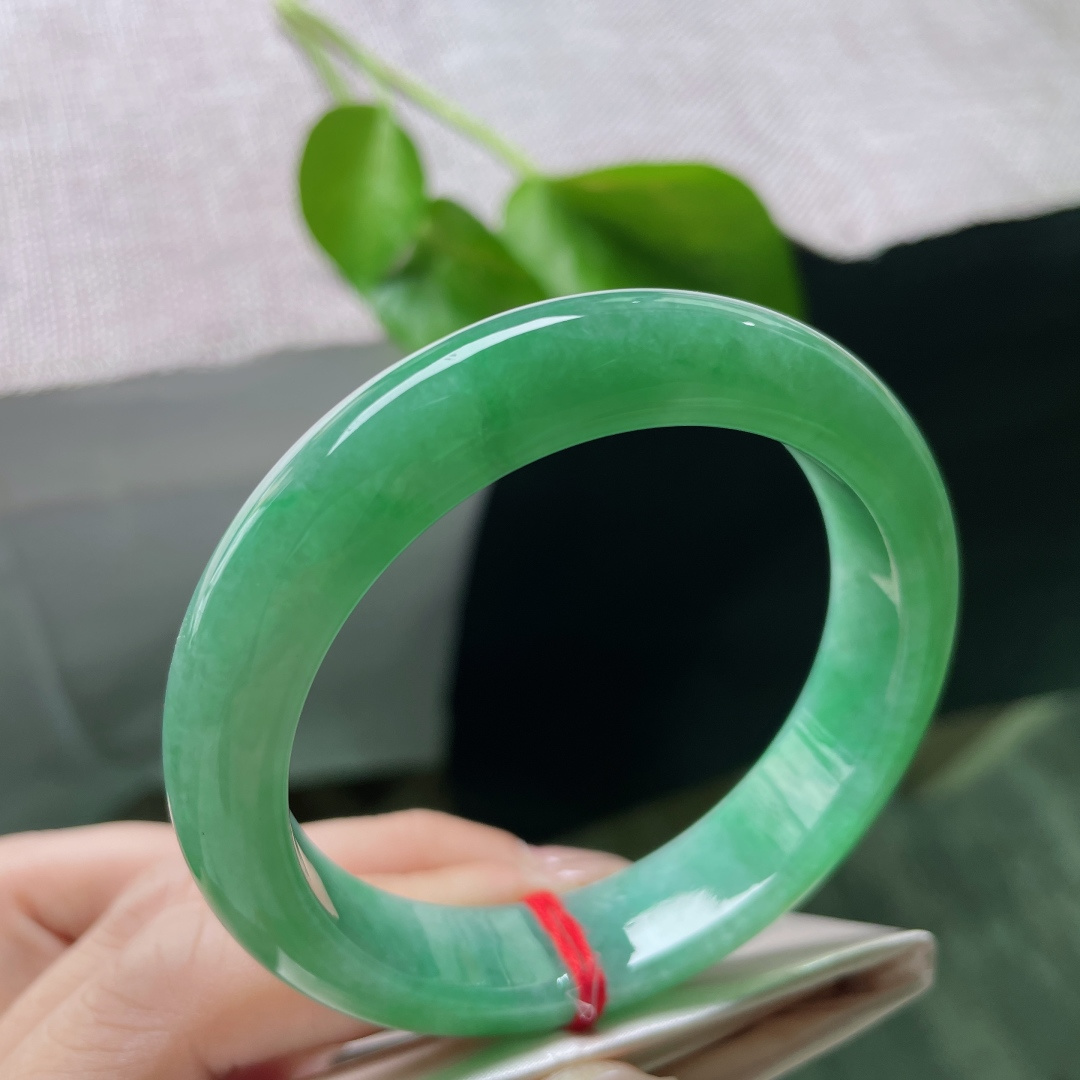 56.2/12.5/8.6，满绿正圈，水润，细腻，绿意绵延，福气满满，一点皮纹，ss55331a