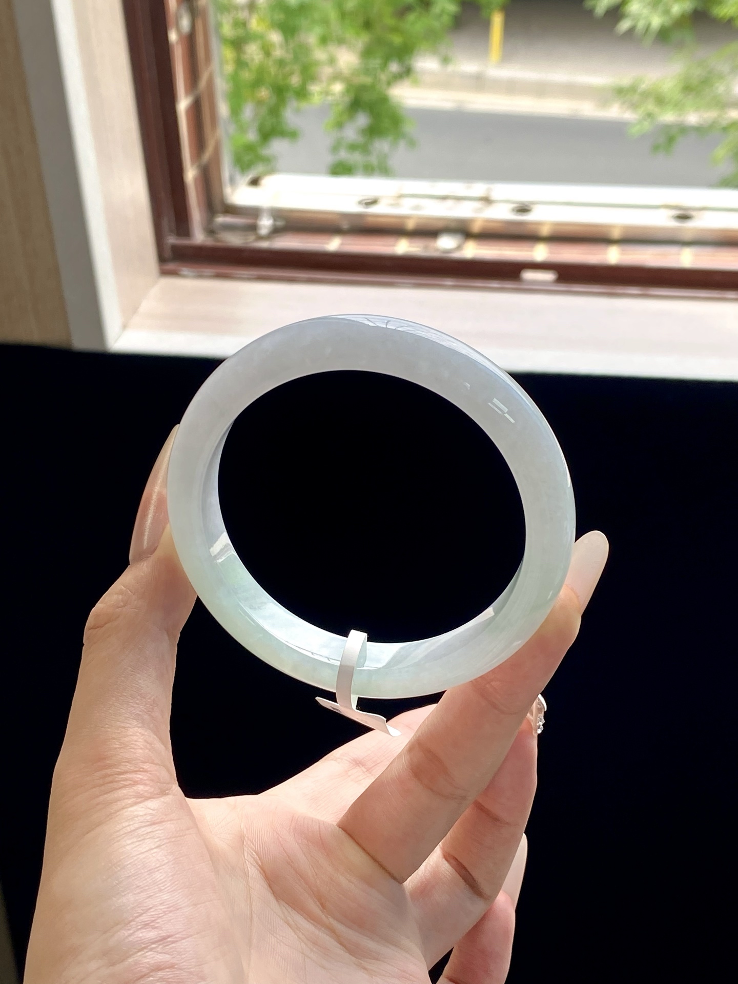 大圈口冰晴绿渐变半山水正圈成品 HYC-398 ⭕️61-12-8.5