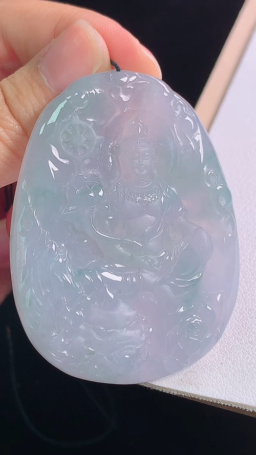 冰润文殊菩萨，无裂，尺寸:55.7-41.2-5.5mm 8