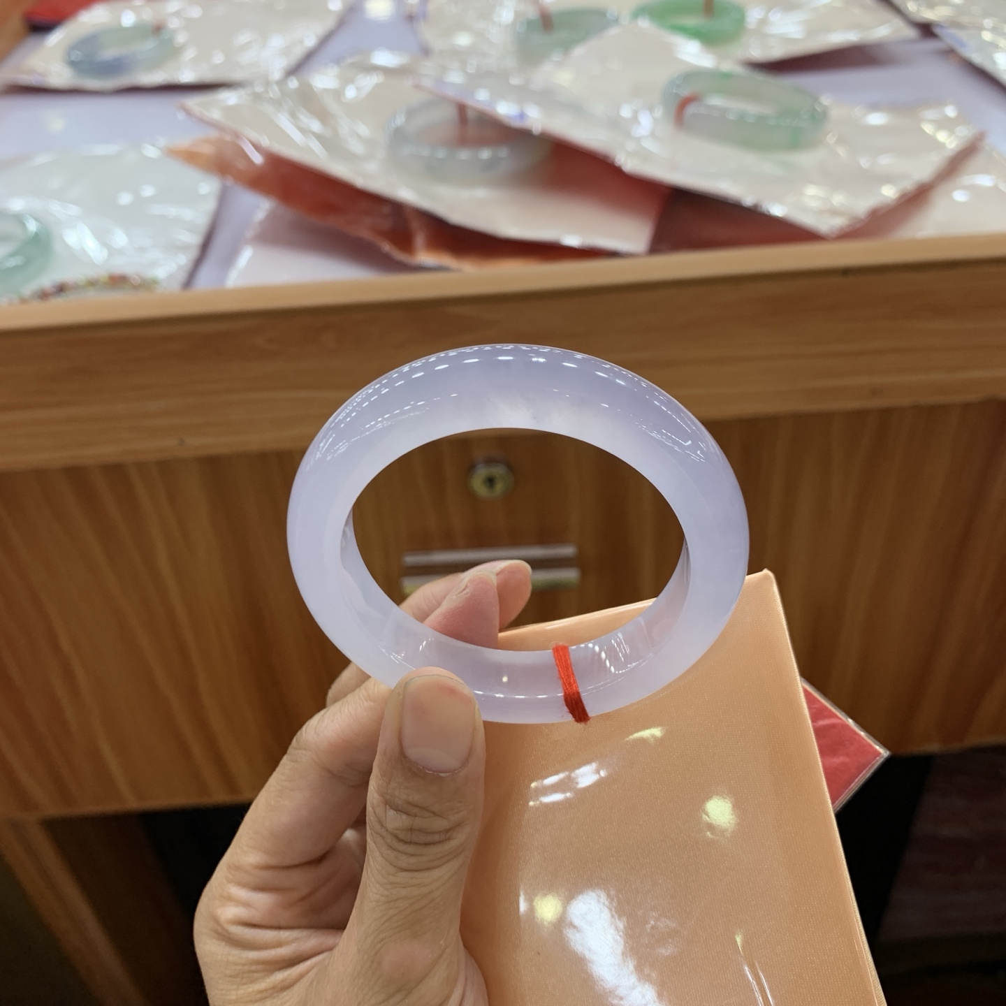 冰紫正圈翡翠手镯 52.4-12-9