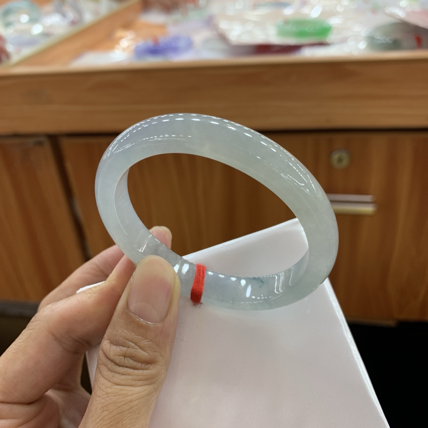 051310FN 飘花贵妃翡翠手镯 53-47-10-7