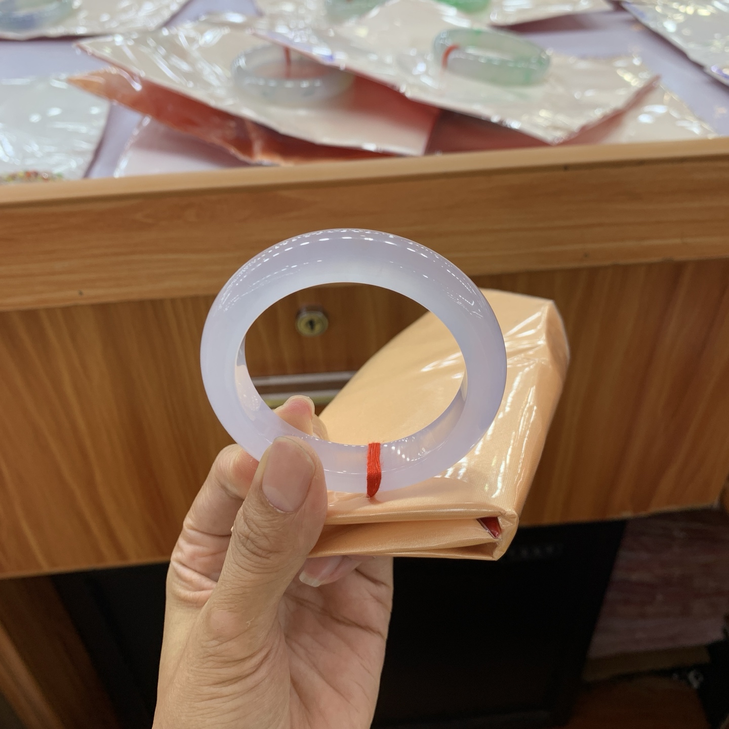 冰紫正圈翡翠手镯 52.4-12-9
