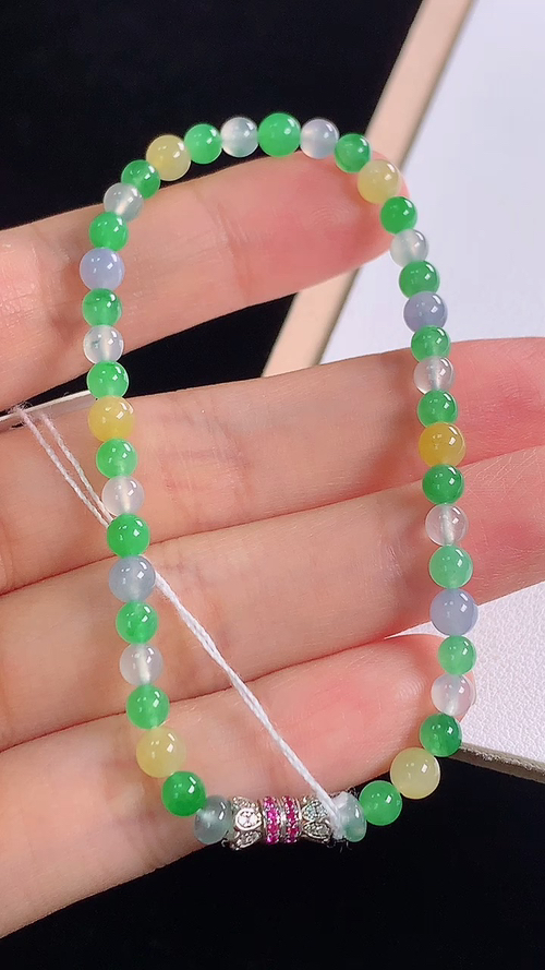 ️多彩手链，，尺寸:4.3-4.3mm 10