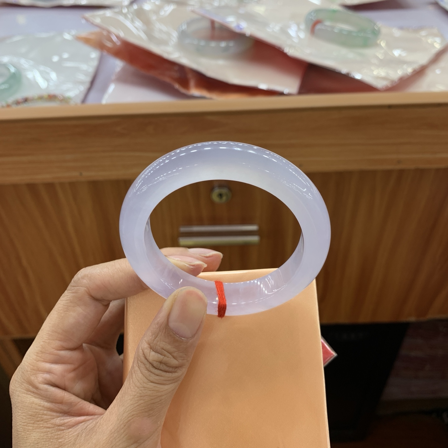 冰紫正圈翡翠手镯 52.4-12-9