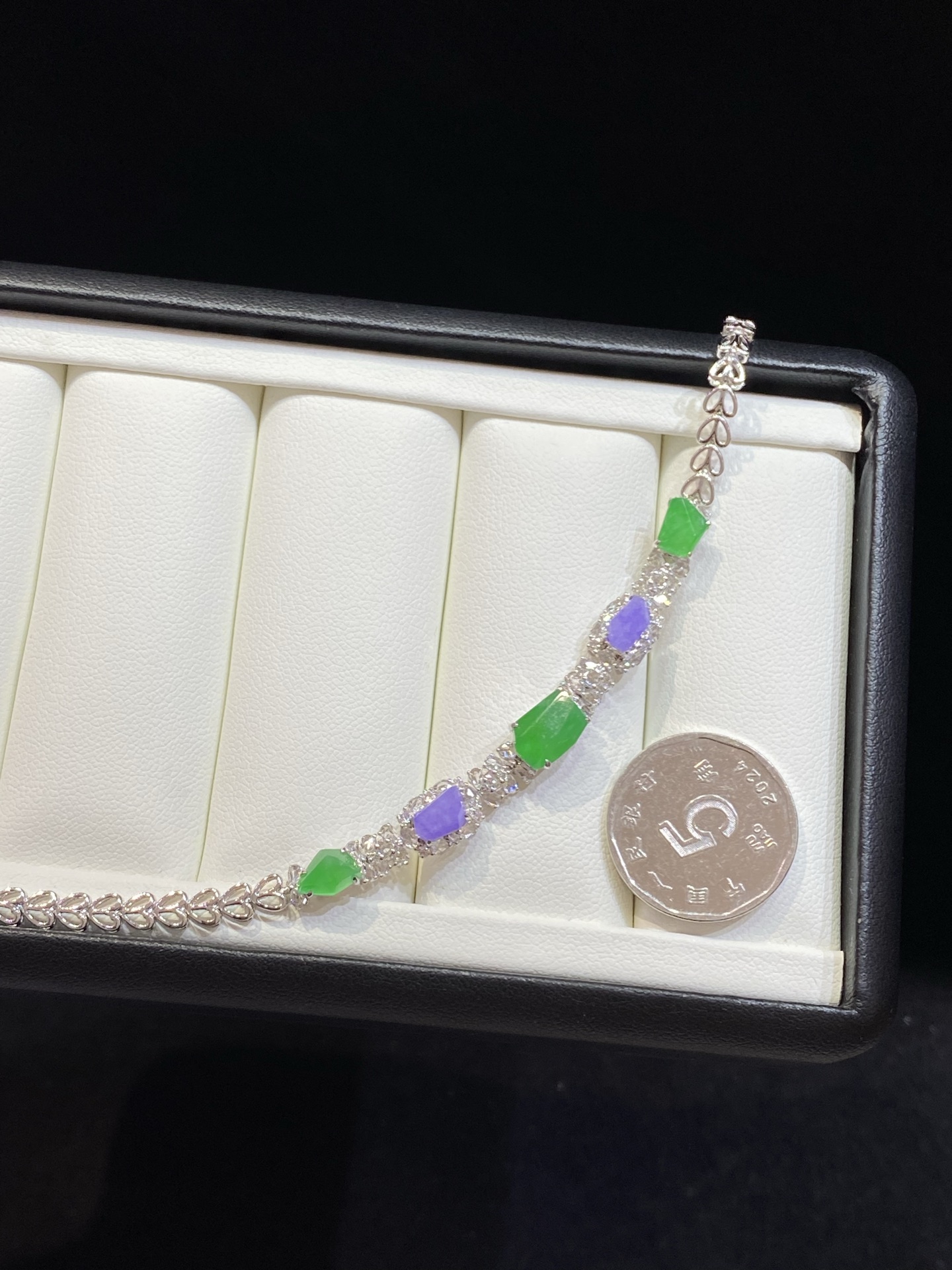 异形 不规则 拼色 手链 辣绿 18k 卡一尺寸8.1-5.7-6.6