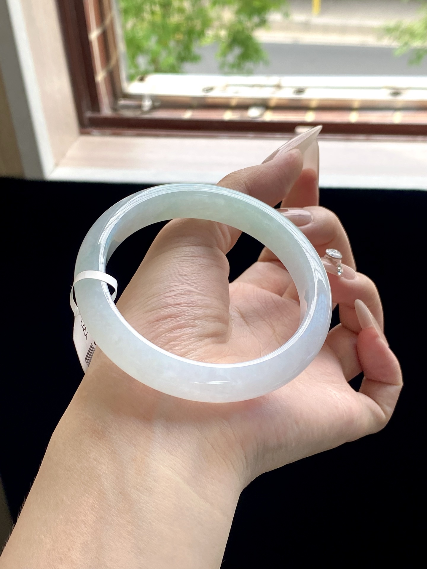 大圈口冰晴绿渐变半山水正圈成品 HYC-398 ⭕️61-12-8.5