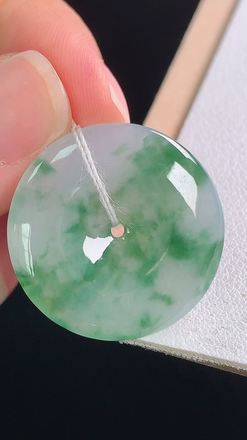 冰飘花平安扣，无裂，尺寸:26.2-4.4mm 10