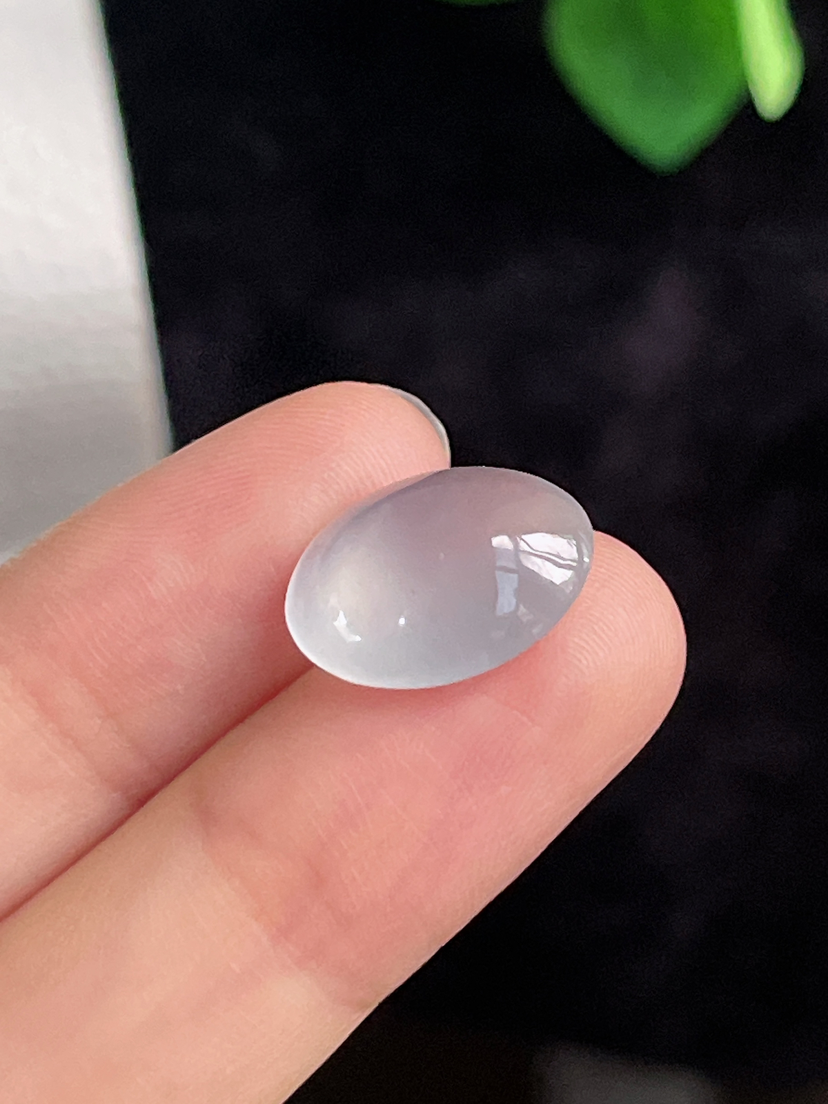 翡翠冰白戒面