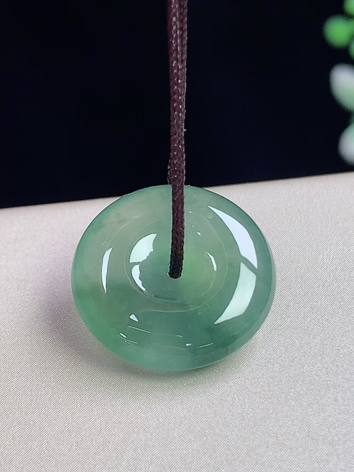 冰底色飘花平安扣，无裂，尺寸16.1-4.5mm，w15ayd
