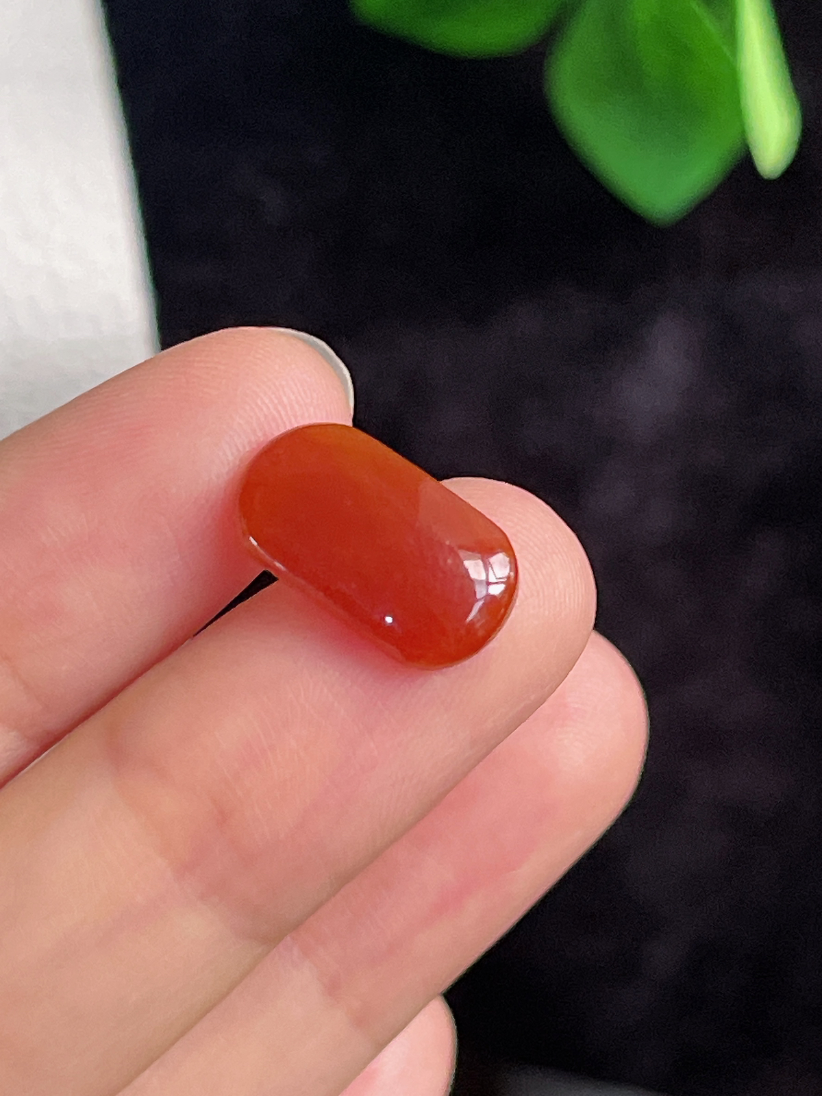 翡翠戒面 红翡马鞍戒面
