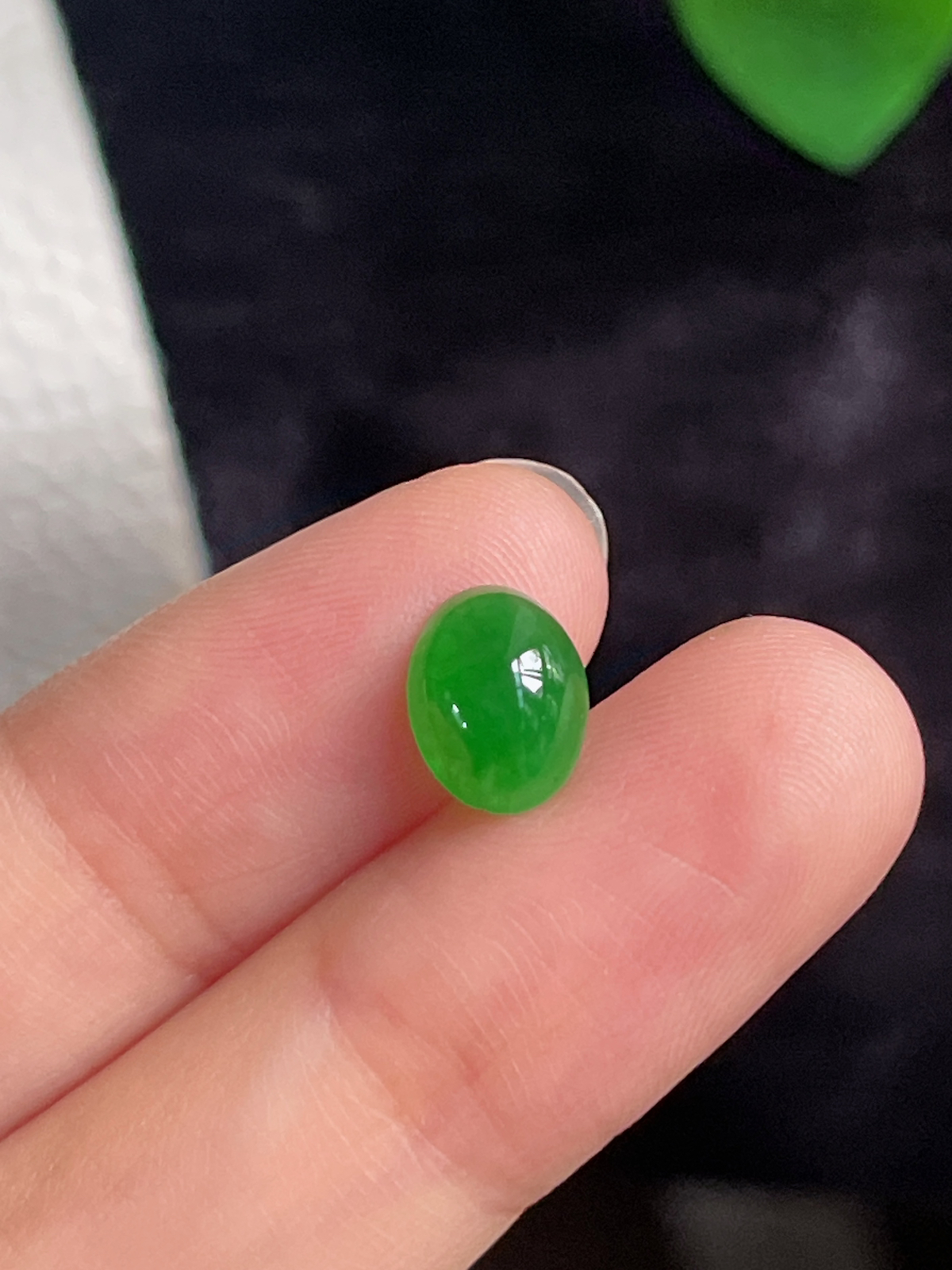 翡翠冰糯绿色蛋面