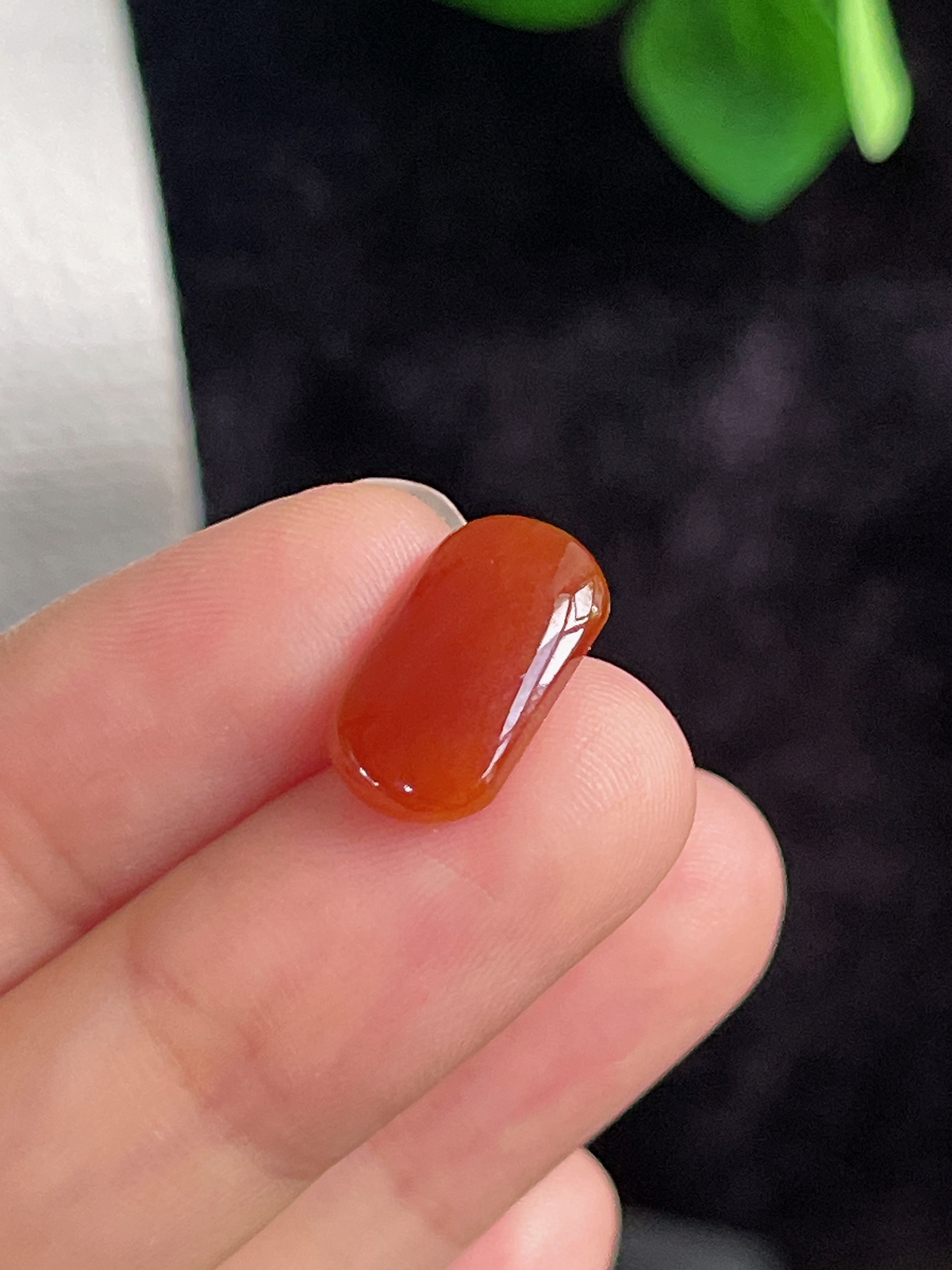 翡翠戒面 红翡马鞍戒面