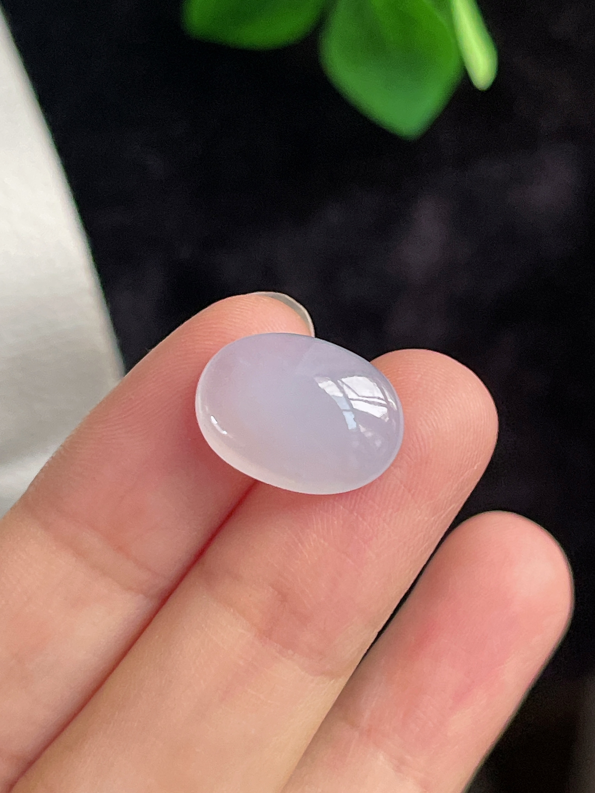翡翠冰糯淡紫色戒面