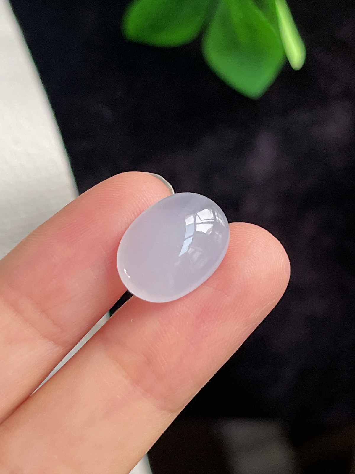 翡翠冰糯淡紫色戒面