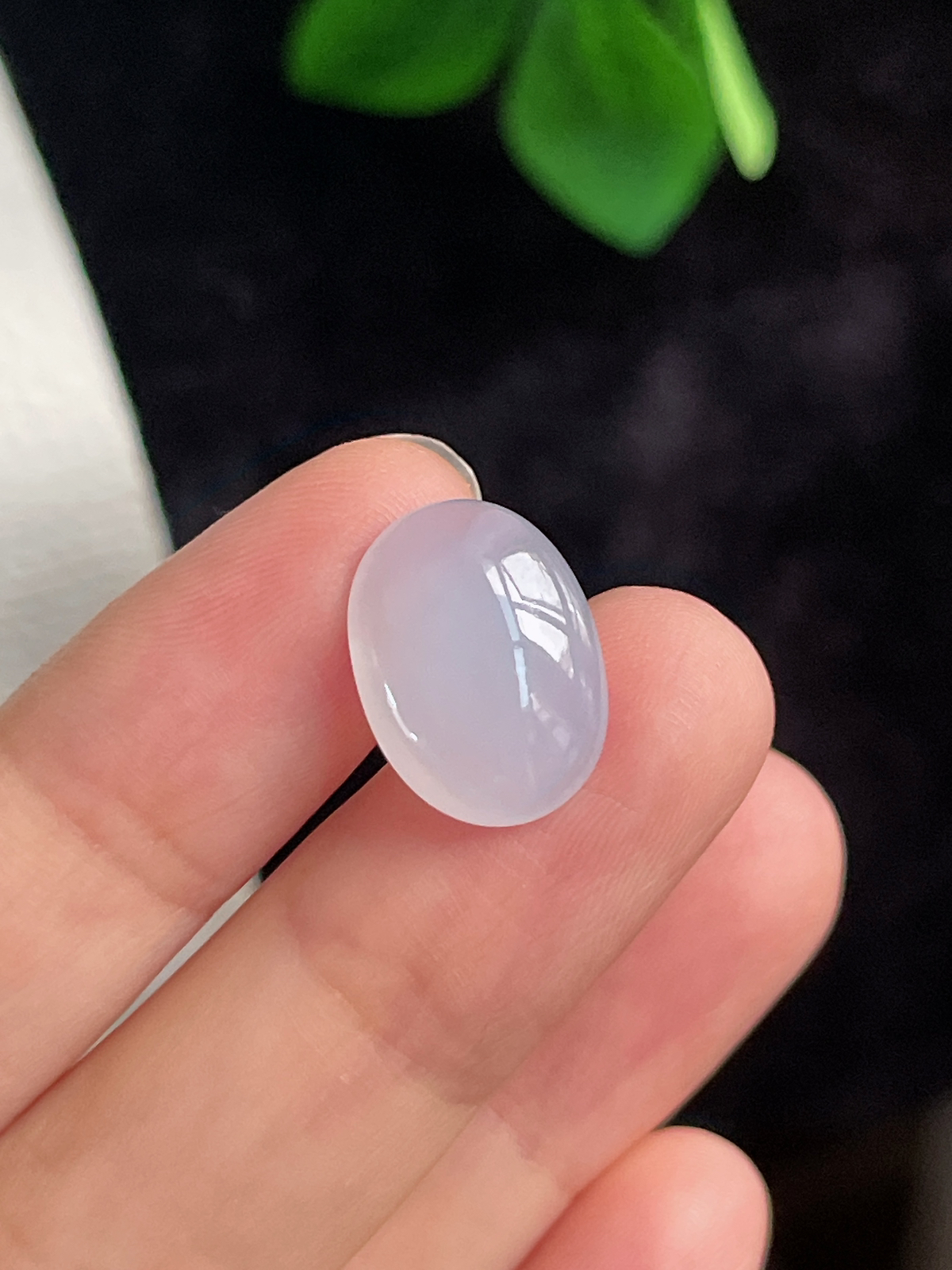 翡翠冰糯淡紫色戒面