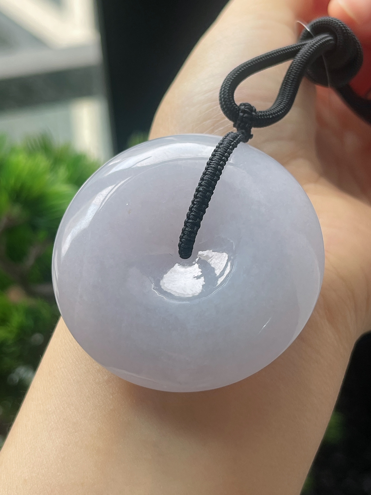 翡翠冰糯种白色平安扣