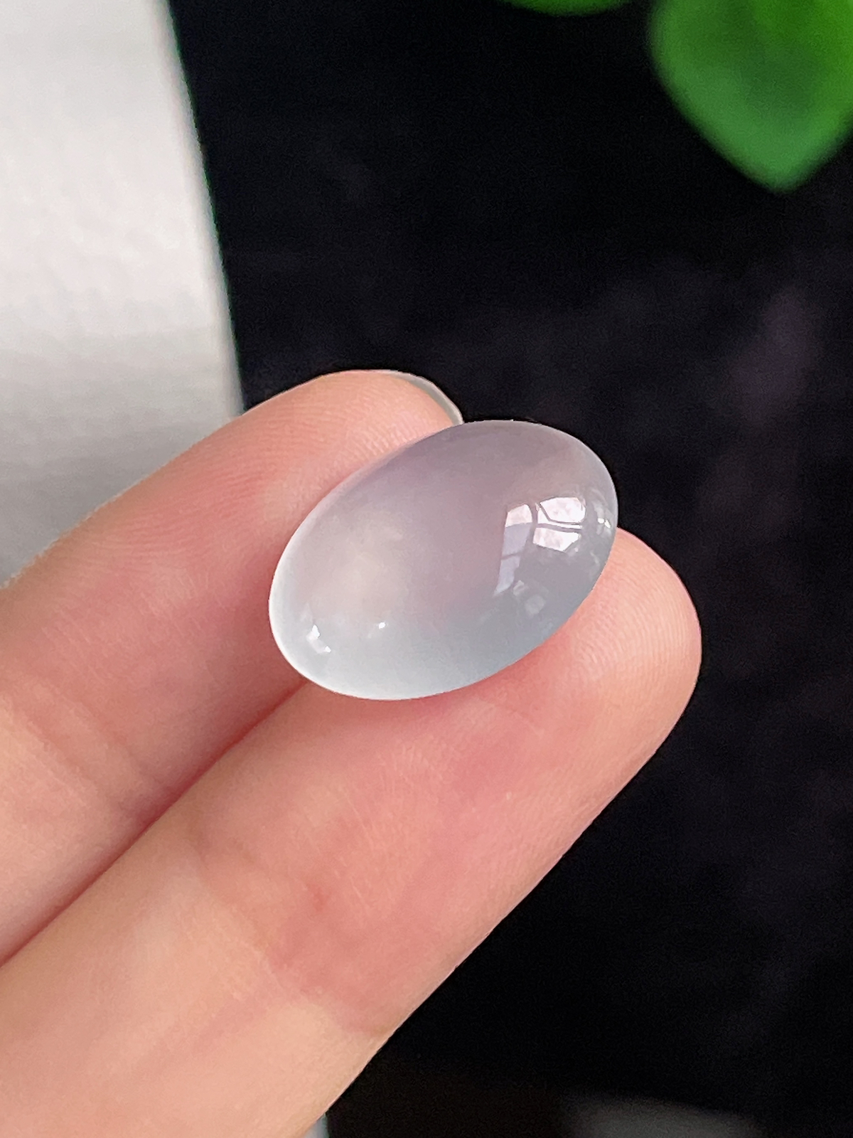 翡翠冰种白色戒面