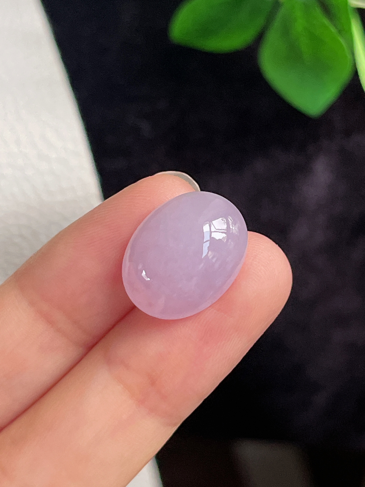 翡翠冰糯淡紫色戒面