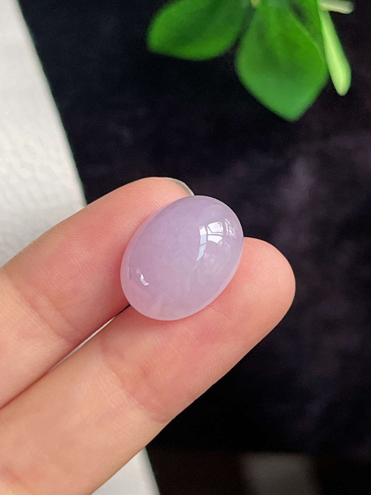 翡翠冰糯淡紫色戒面