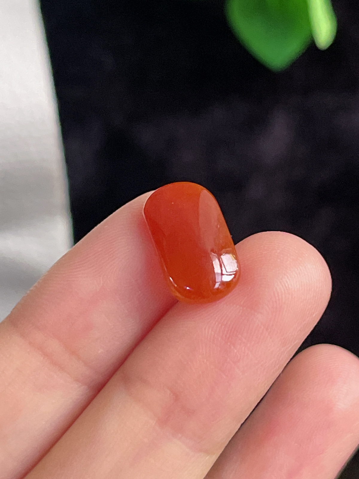 翡翠戒面 红翡马鞍戒面