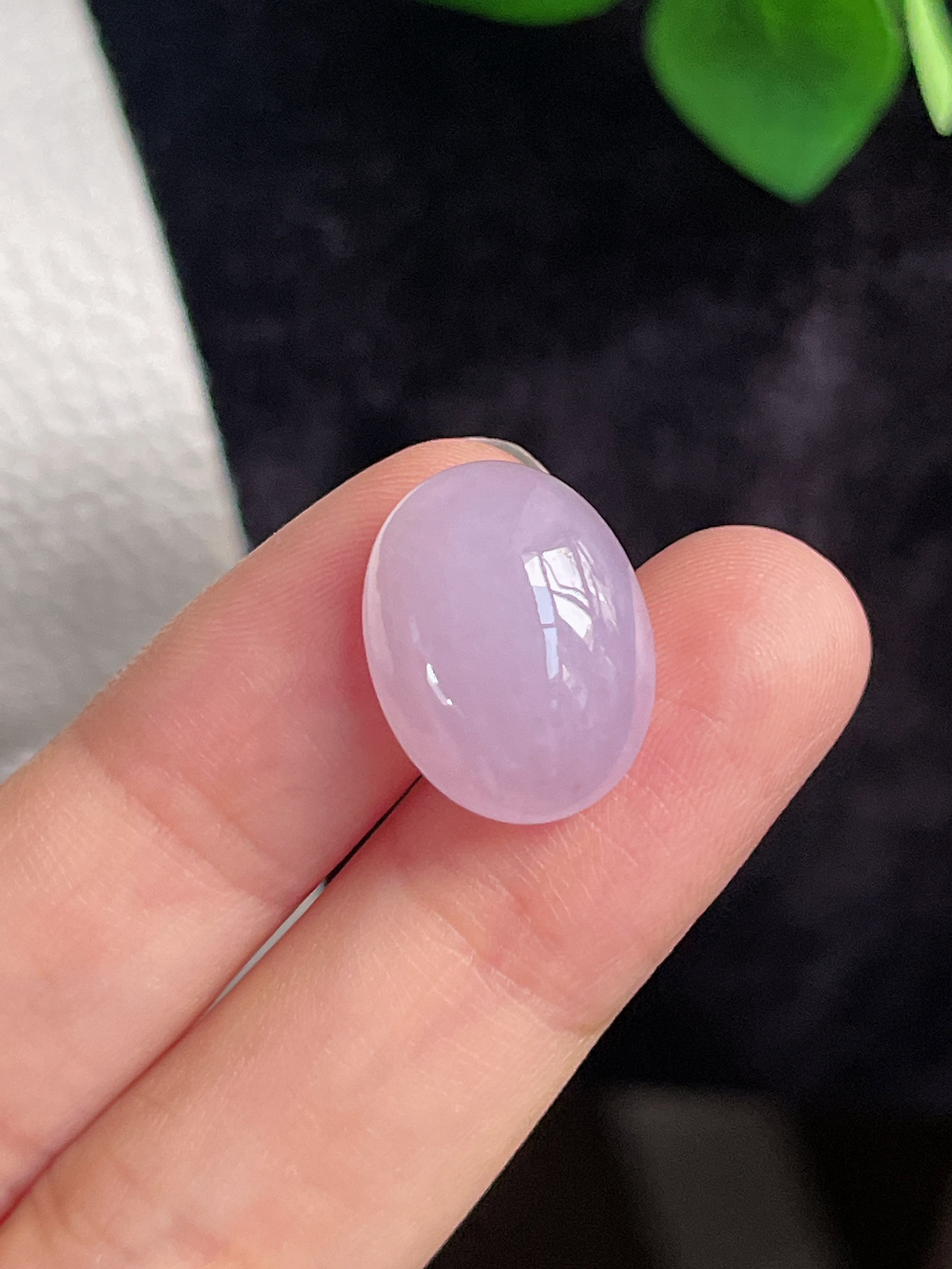 翡翠冰糯淡紫色戒面