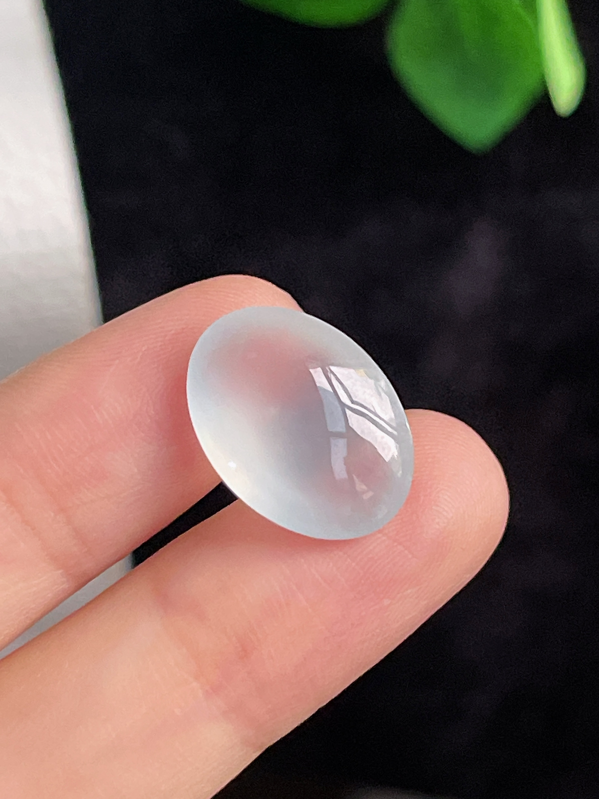 翡翠冰种白色戒面