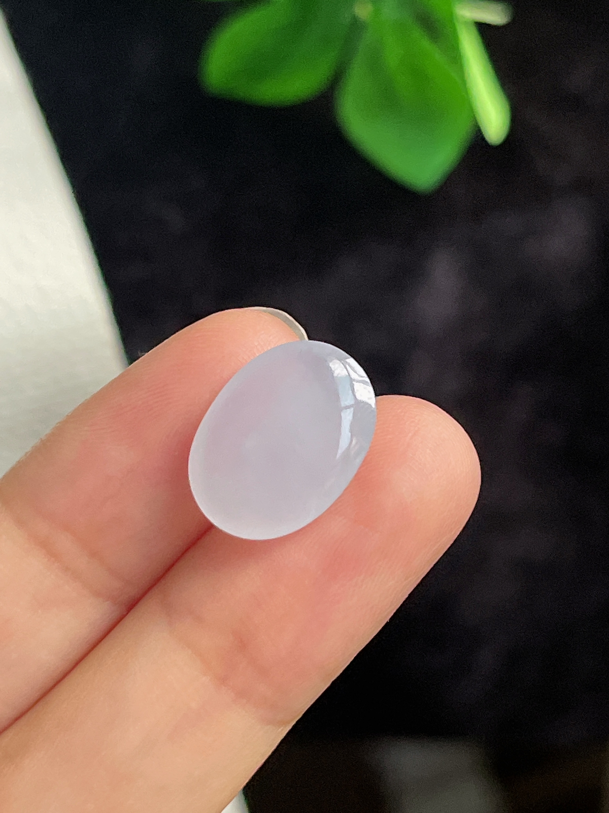 翡翠冰糯淡紫色戒面