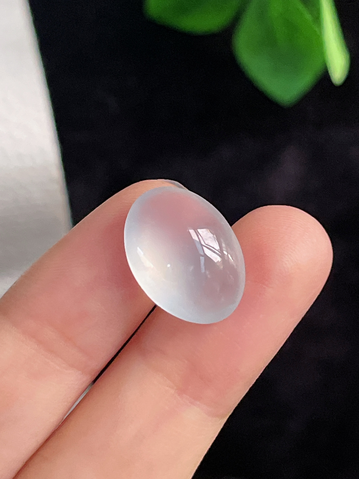 翡翠冰种白色戒面