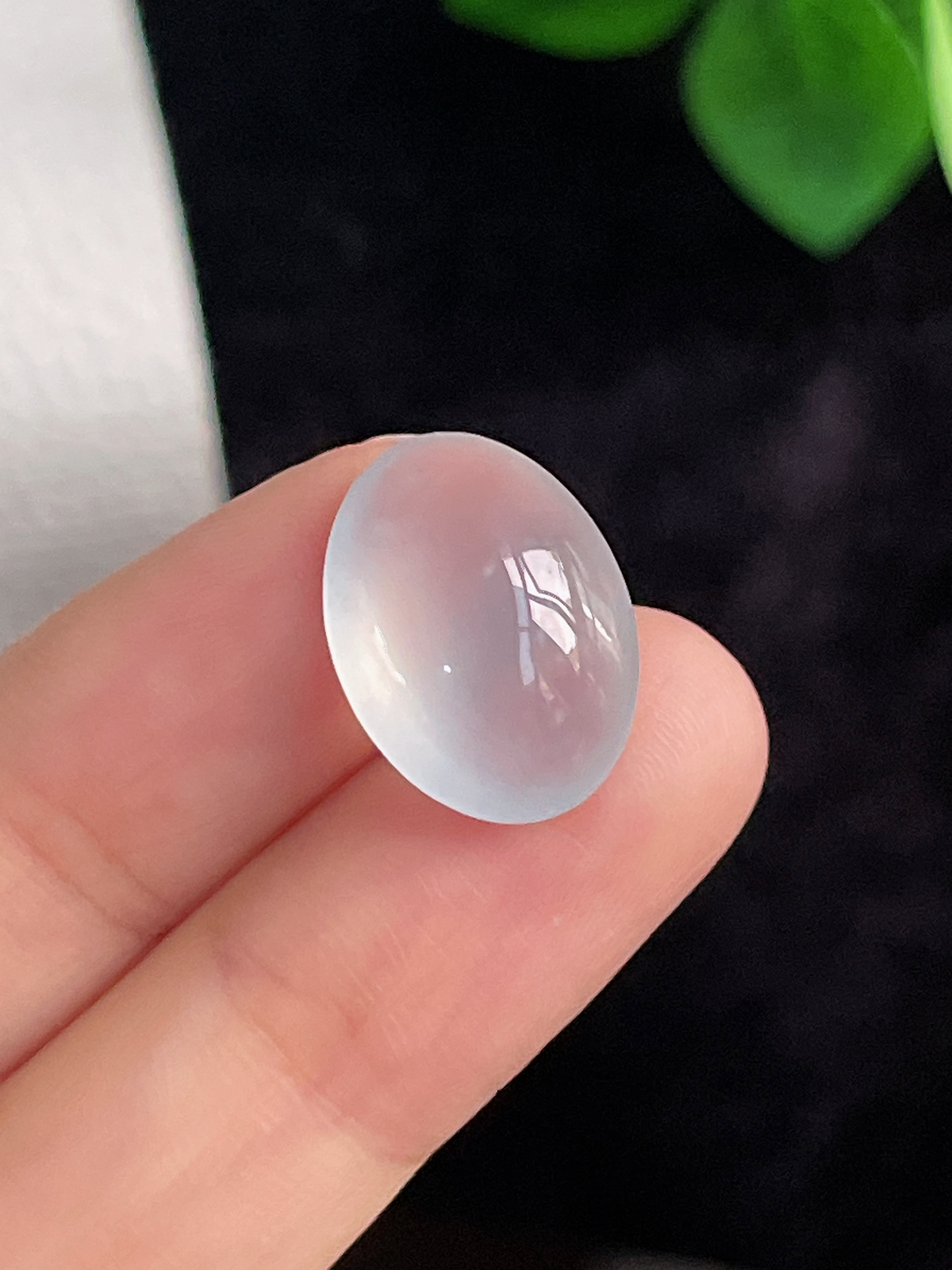 翡翠冰种白色戒面