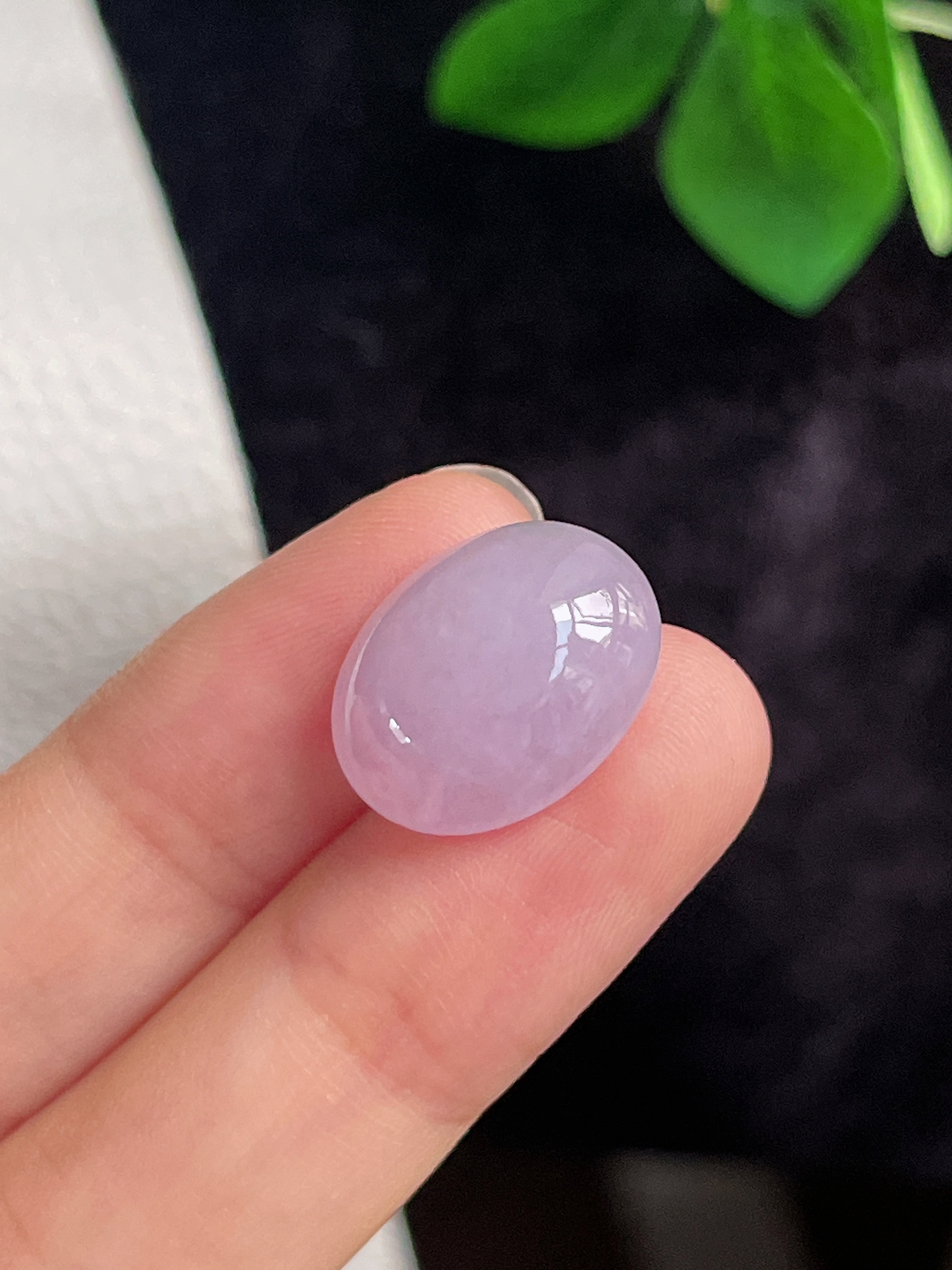 翡翠冰糯淡紫色戒面