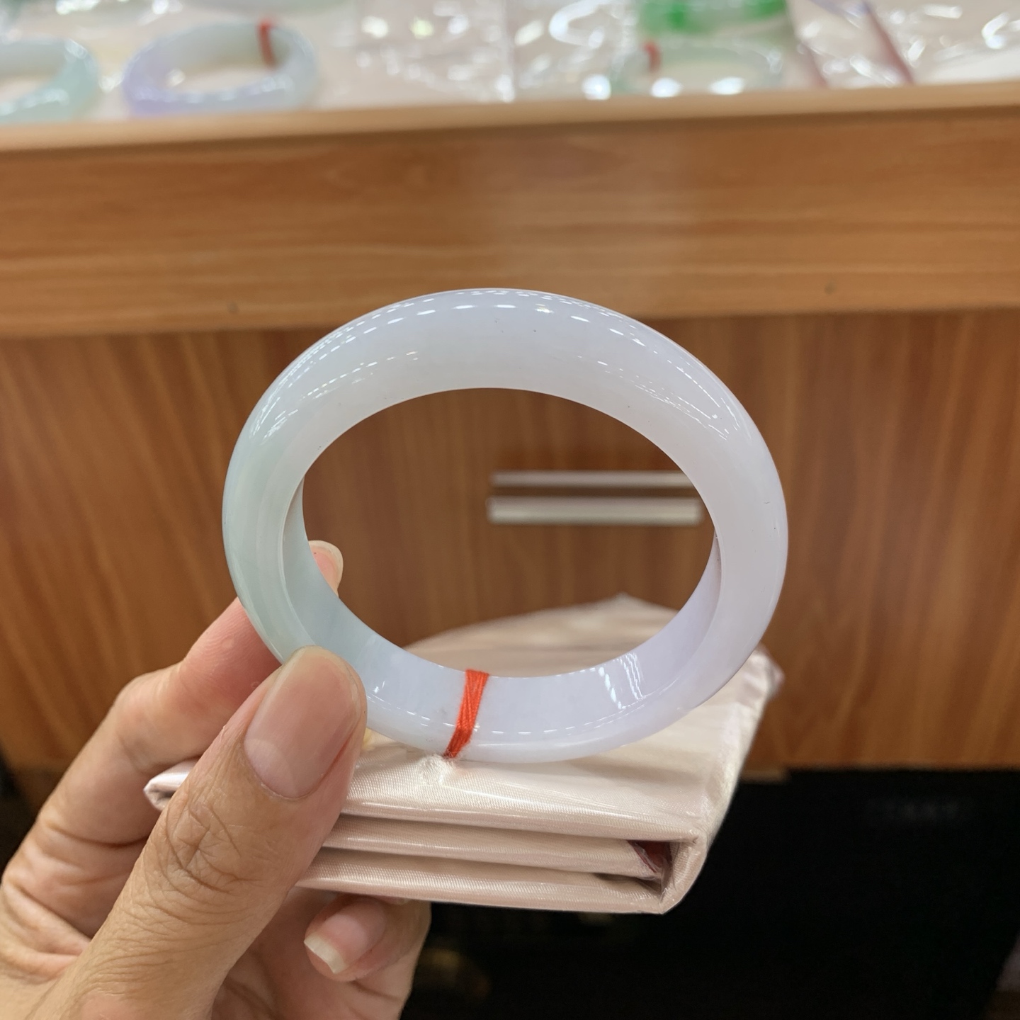 051410MMJ 半山水正圈翡翠手镯 52.5-11.8-8.2