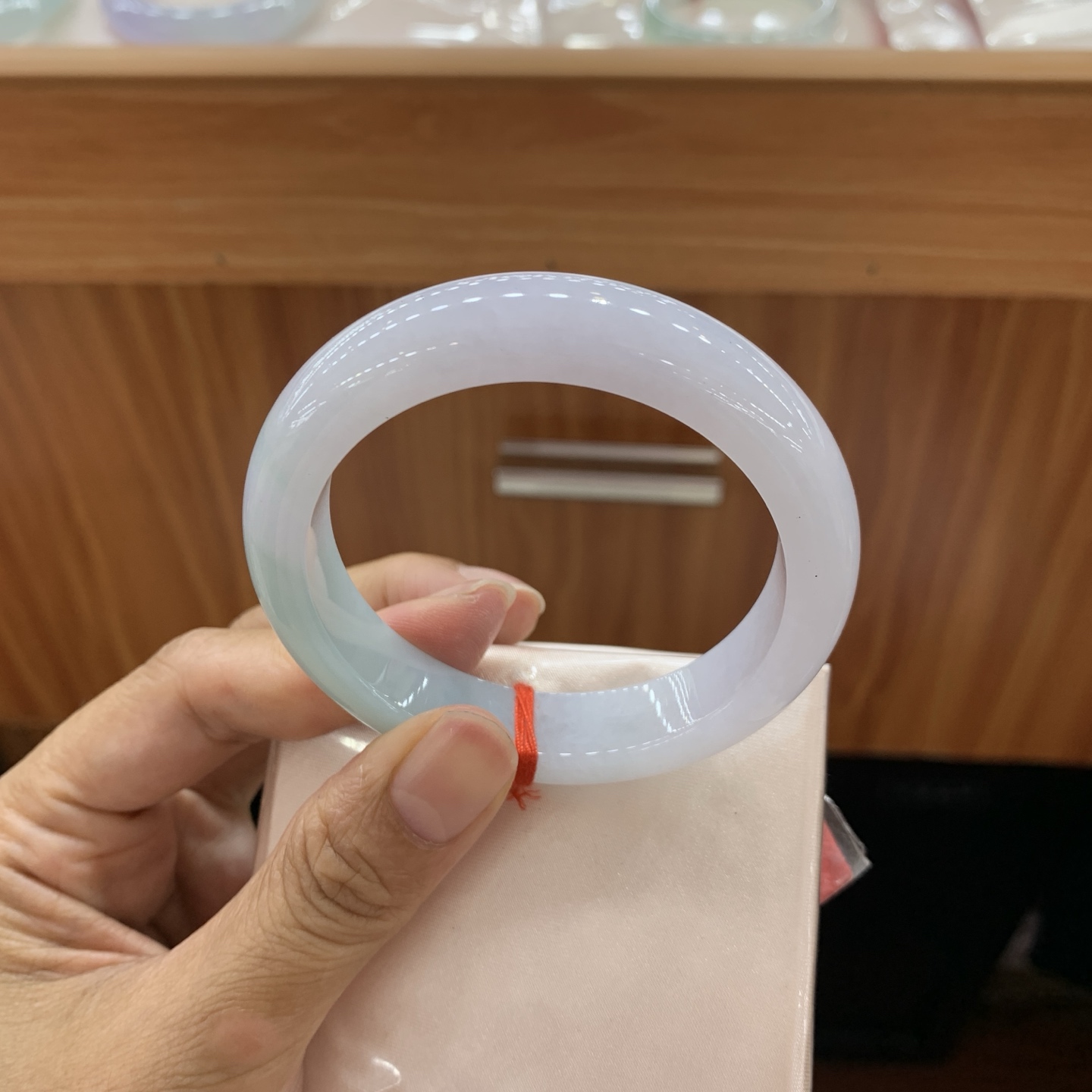 051410MMJ 半山水正圈翡翠手镯 52.5-11.8-8.2