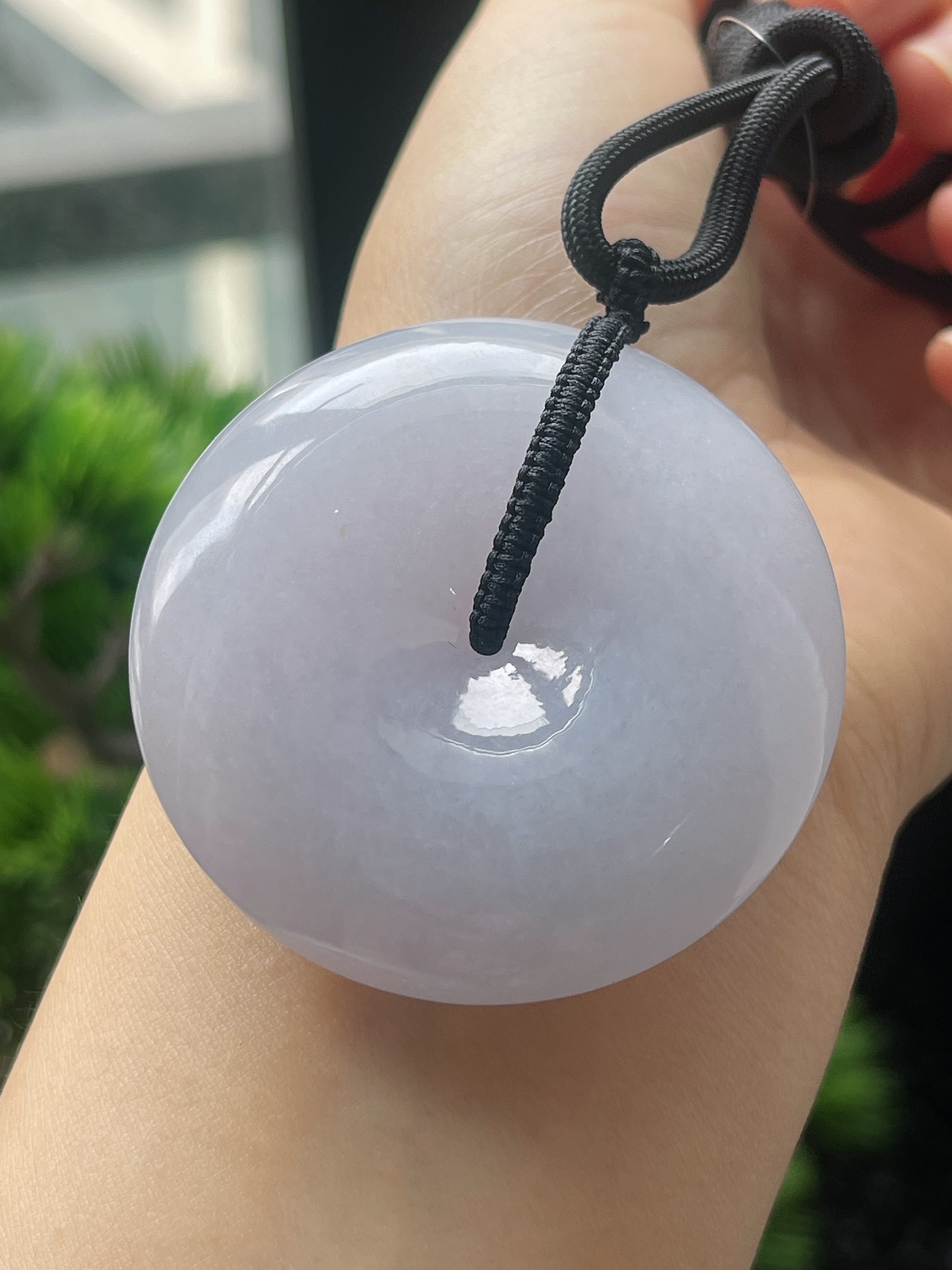 翡翠冰糯种白色平安扣