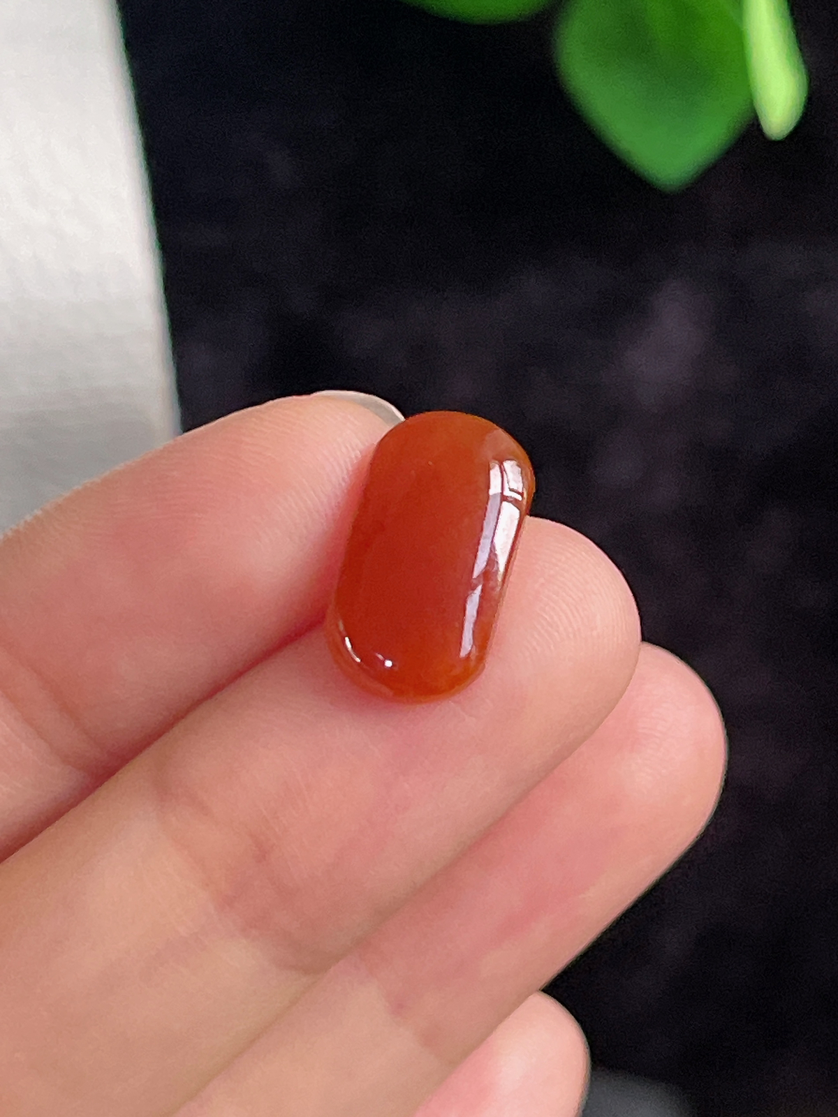 翡翠戒面 红翡马鞍戒面