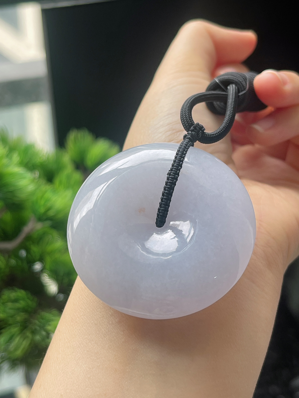 翡翠冰糯种白色平安扣