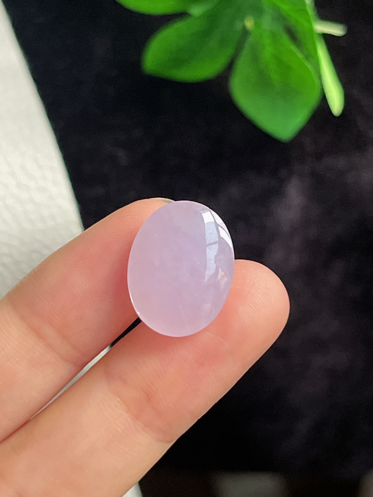 翡翠冰糯淡紫色戒面