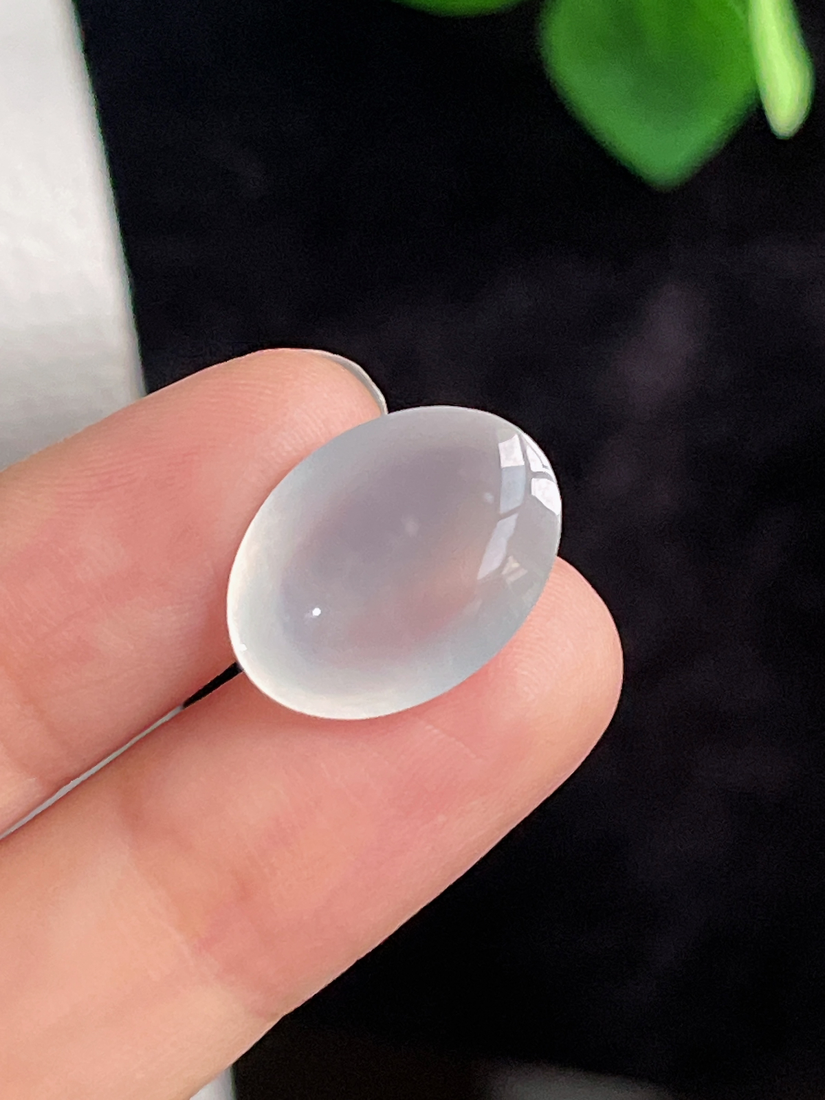翡翠冰种白色戒面