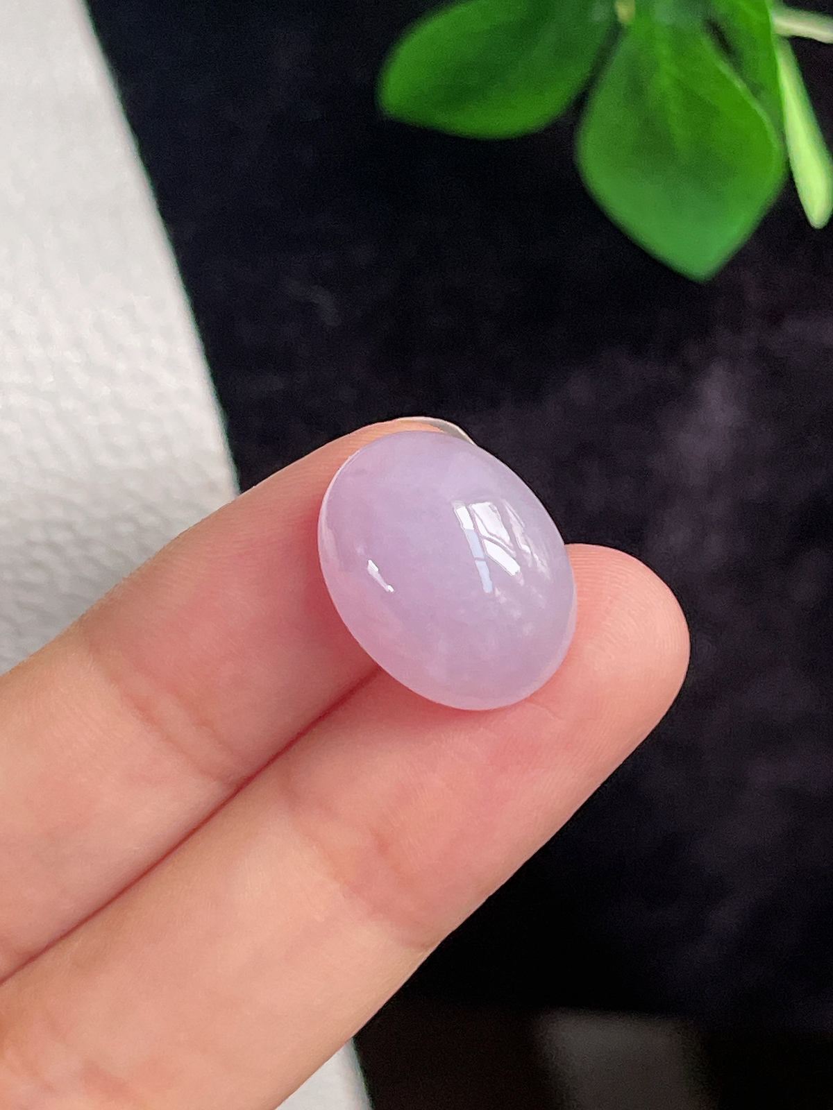 翡翠冰糯淡紫色戒面