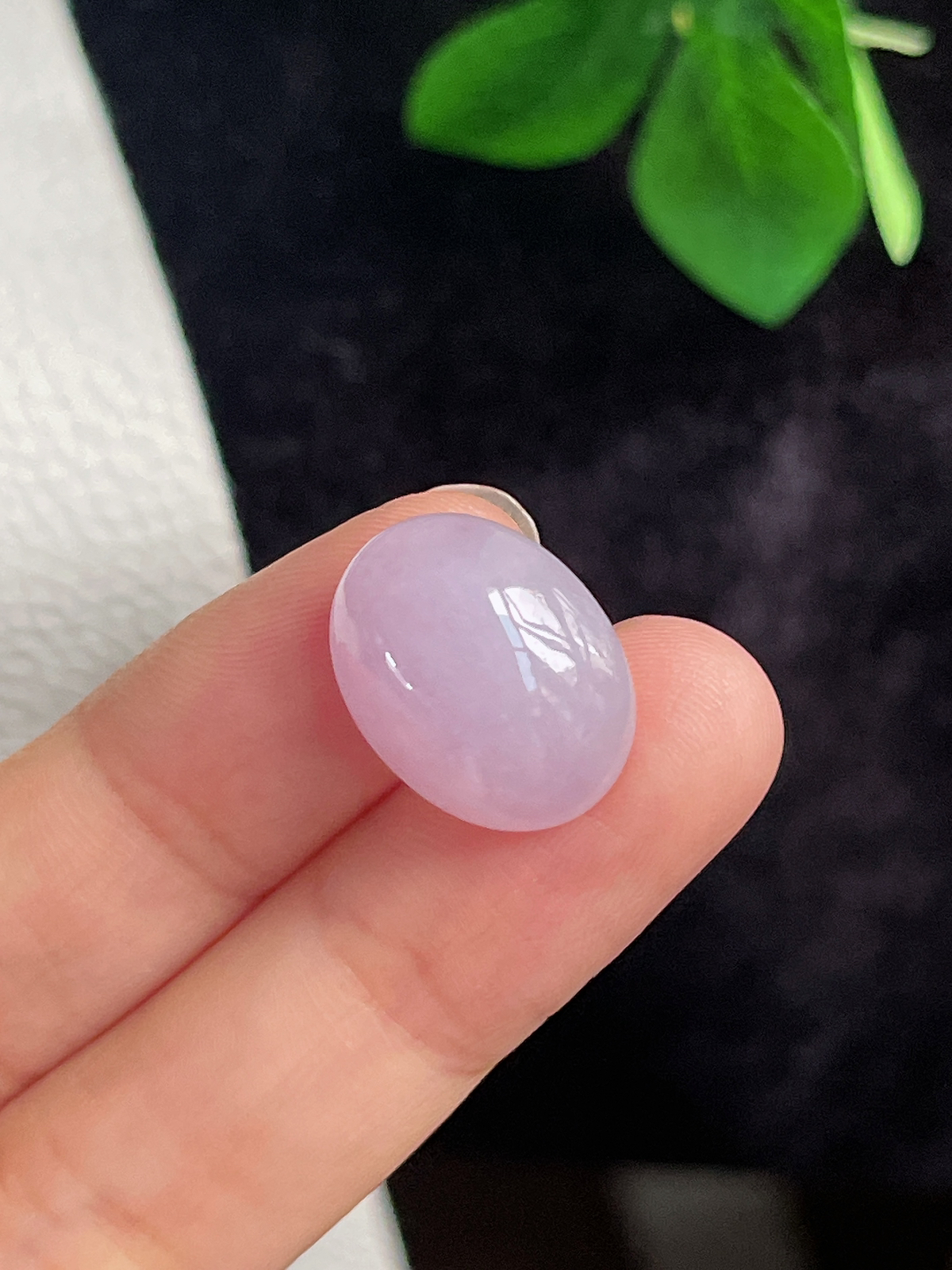 翡翠冰糯淡紫色戒面