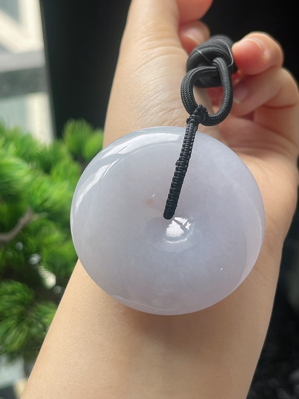 翡翠冰糯种白色平安扣