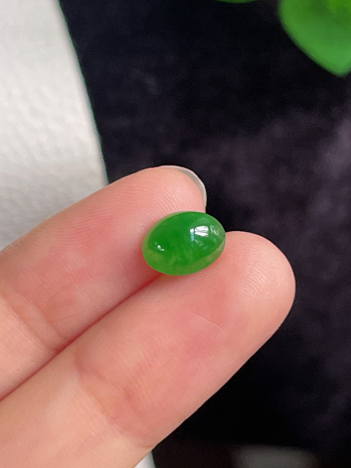翡翠冰糯绿色蛋面