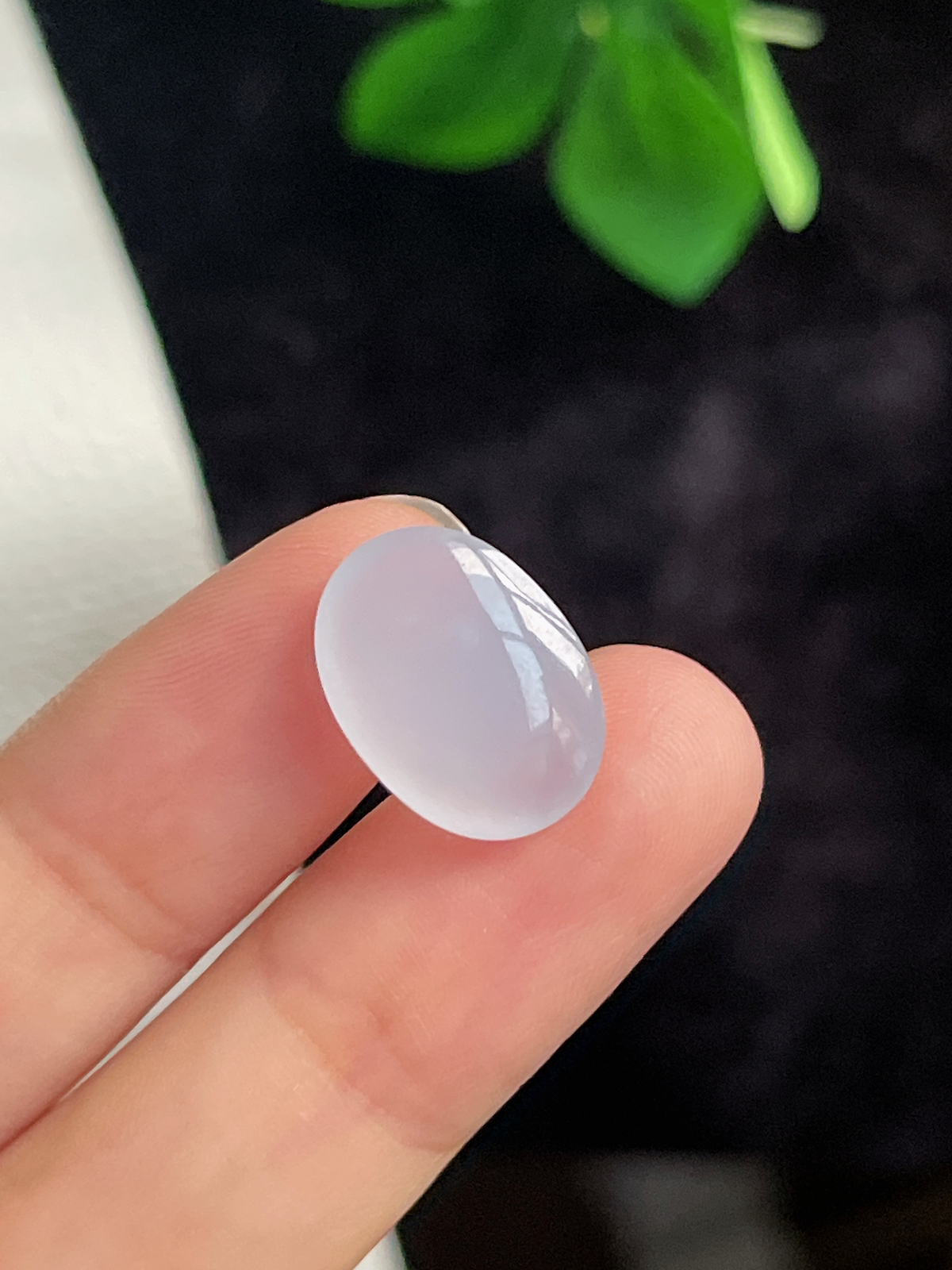 翡翠冰糯淡紫色戒面