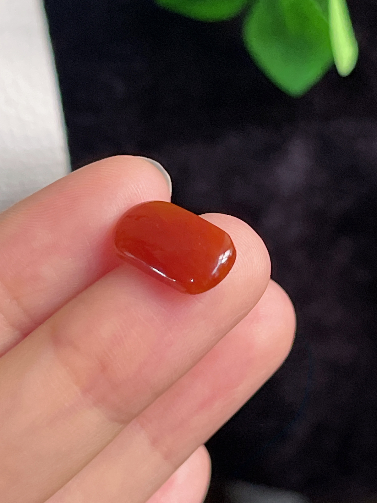翡翠戒面 红翡马鞍戒面