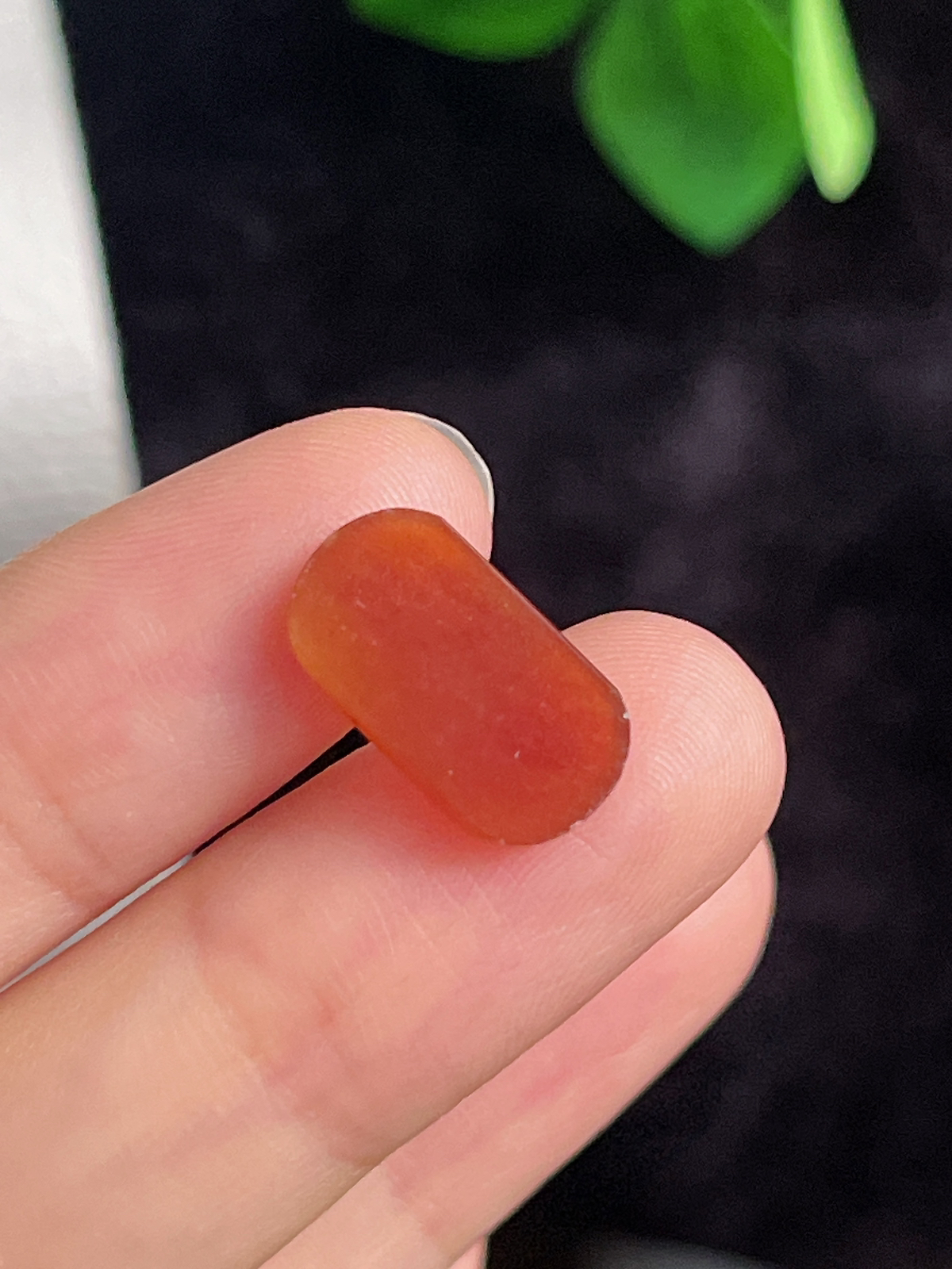 翡翠戒面 红翡马鞍戒面