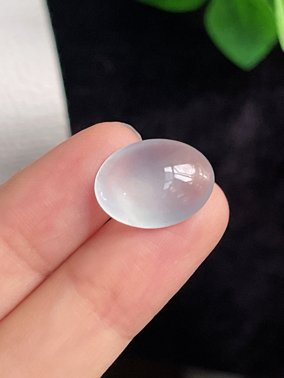 翡翠冰种白色戒面
