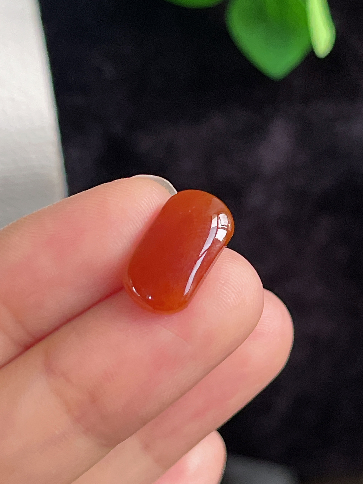 翡翠戒面 红翡马鞍戒面